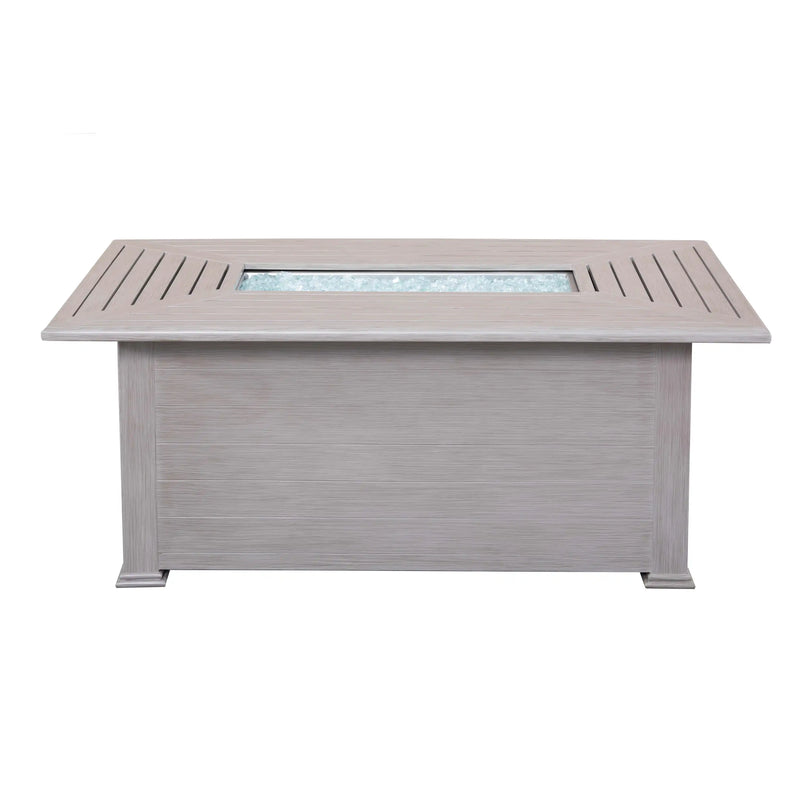 36" X 58" Farnham Driftwood Fire Table W/ Lid - The Great Escape