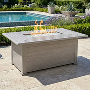 36" X 58" Farnham Driftwood Fire Table W/ Lid - The Great Escape