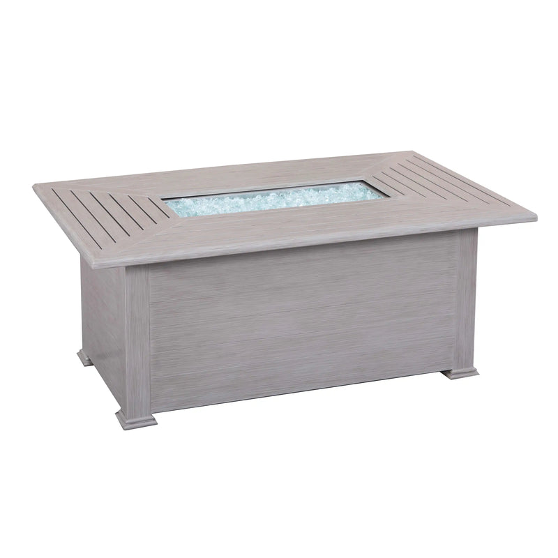 36" X 58" Farnham Driftwood Fire Table W/ Lid - The Great Escape
