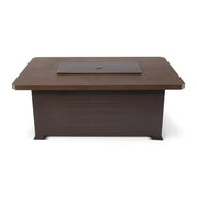 36"x58" Erie Etch Reclaimed Barnwood Fire Table W/ Lid - The Great Escape