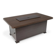 36"x58" Erie Etch Reclaimed Barnwood Fire Table W/ Lid - The Great Escape