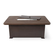 36"x58" Erie Etch Reclaimed Barnwood Fire Table W/ Lid - The Great Escape