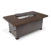 36"x58" Erie Etch Reclaimed Barnwood Fire Table W/ Lid - The Great Escape