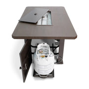 36"x58" Erie Etch Reclaimed Barnwood Fire Table W/ Lid - The Great Escape