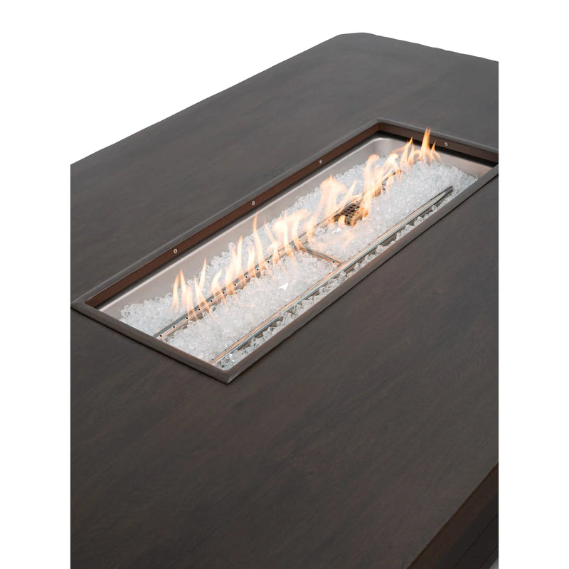 36"x58" Erie Etch Reclaimed Barnwood Fire Table W/ Lid - The Great Escape