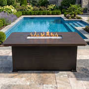 36"x58" Erie Etch Reclaimed Barnwood Fire Table W/ Lid - The Great Escape