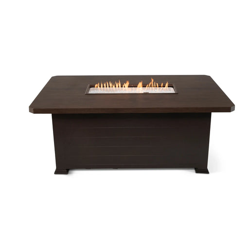 36"x58" Erie Etch Reclaimed Barnwood Fire Table W/ Lid - The Great Escape