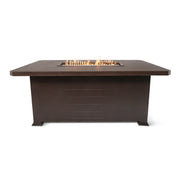 36"x58" Erie Etch Reclaimed Barnwood Fire Table W/ Lid - The Great Escape