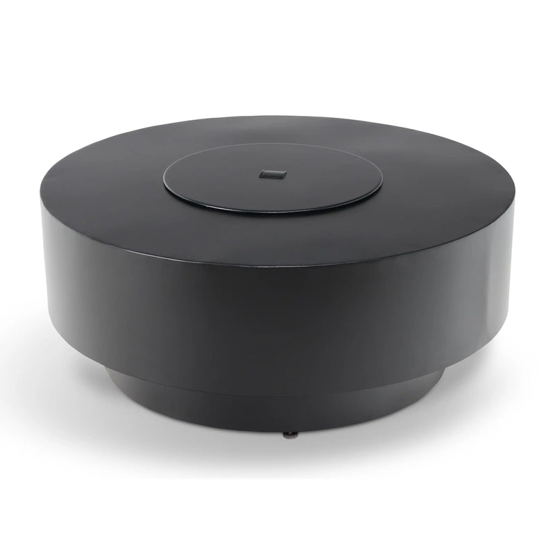 42" Round Black Modern Fire Table W/ Lid - The Great Escape