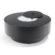 42" Round Black Modern Fire Table W/ Lid - The Great Escape