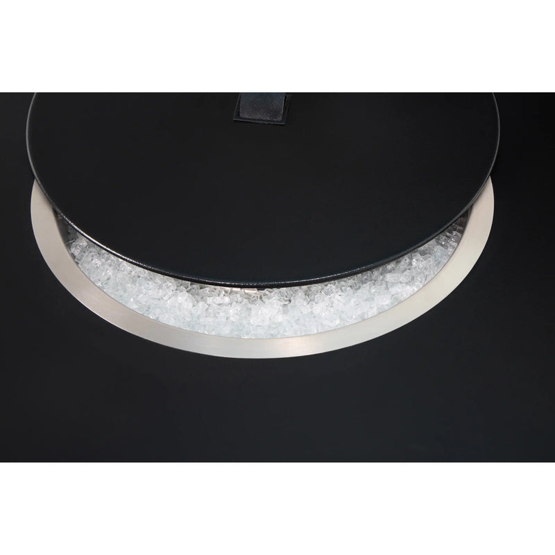 42" Round Black Modern Fire Table W/ Lid - The Great Escape