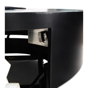 42" Round Black Modern Fire Table W/ Lid - The Great Escape