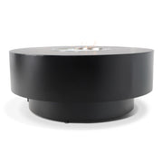 42" Round Black Modern Fire Table W/ Lid - The Great Escape