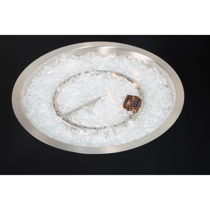 42" Round Black Modern Fire Table W/ Lid - The Great Escape