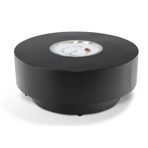 42" Round Black Modern Fire Table W/ Lid - The Great Escape