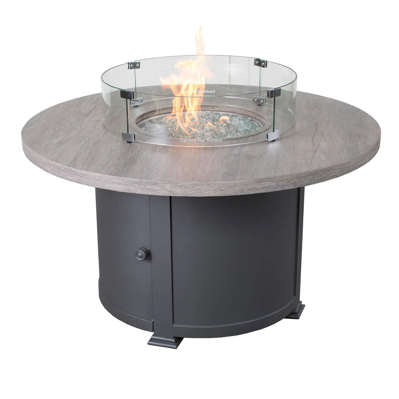 42" Grey Erie Etch Fire Table W/ Lid - The Great Escape
