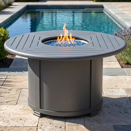 42" Graphite Fire Table W/ Lid - The Great Escape