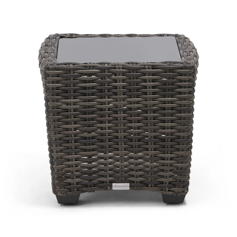 Kampala Grey 23 Inch Square End Table With Print Glass - The Great Escape