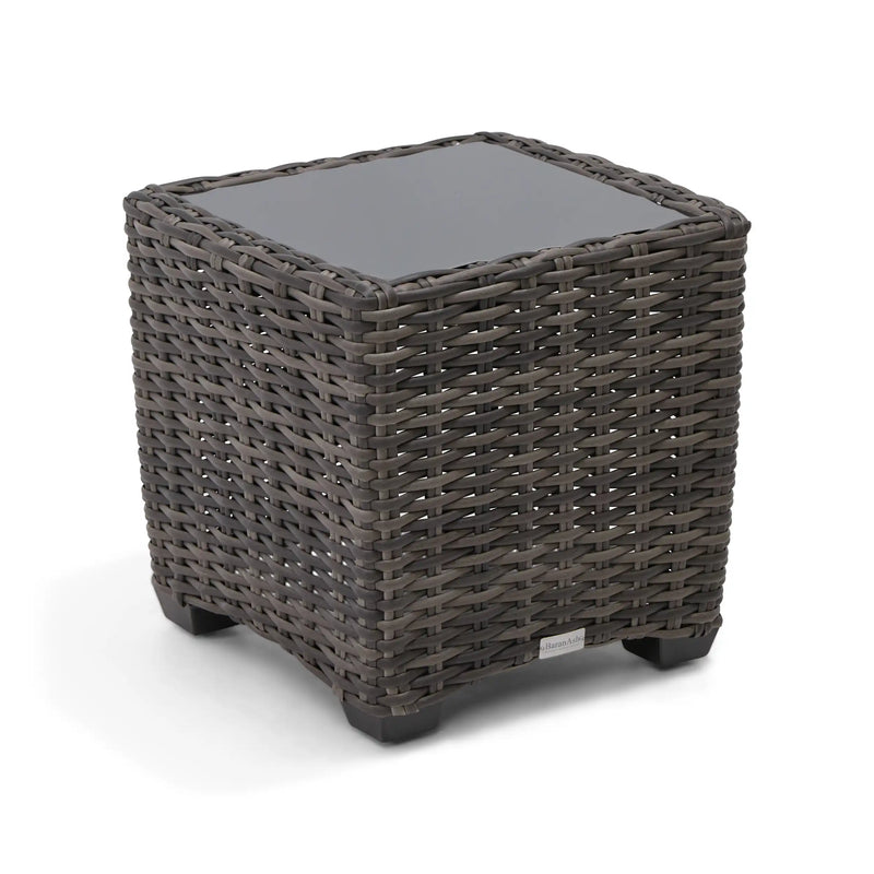 Kampala Grey 23 Inch Square End Table With Print Glass - The Great Escape