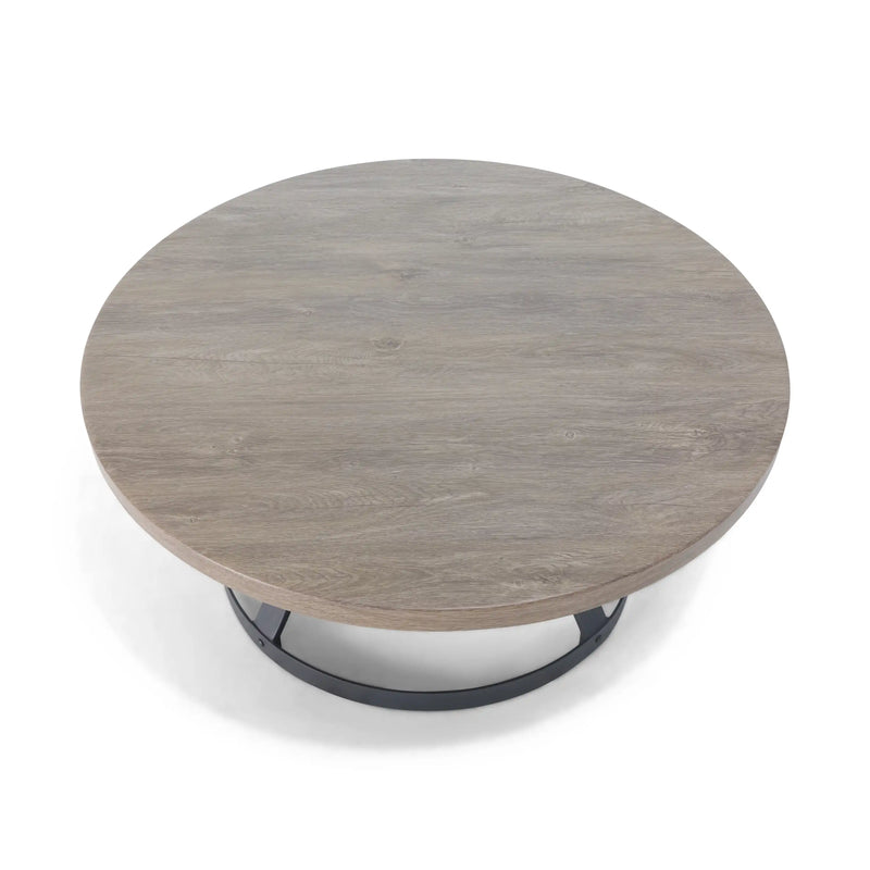 42 Inch Round Erie Etch Salvage Lumber Coffee Table - The Great Escape