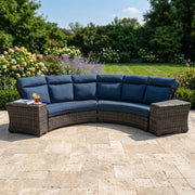 Grey Kampala 4 Piece Lifeguard Lapis Indigo Curved Sectional Group - The Great Escape