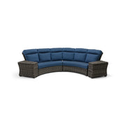 Grey Kampala 4 Piece Lifeguard Lapis Indigo Curved Sectional Group - The Great Escape