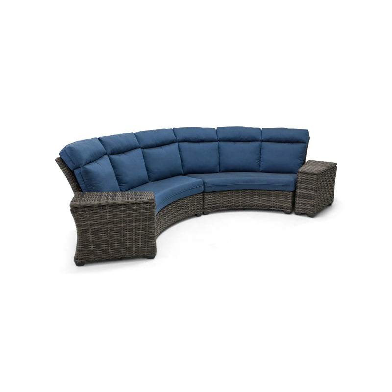 Grey Kampala 4 Piece Lifeguard Lapis Indigo Curved Sectional Group - The Great Escape