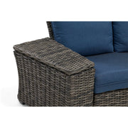Grey Kampala 4 Piece Lifeguard Lapis Indigo Curved Sectional Group - The Great Escape