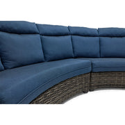 Grey Kampala 4 Piece Lifeguard Lapis Indigo Curved Sectional Group - The Great Escape