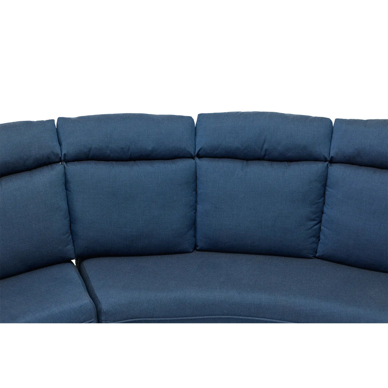 Grey Kampala 4 Piece Lifeguard Lapis Indigo Curved Sectional Group - The Great Escape