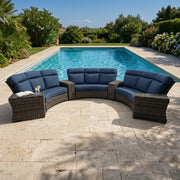 Grey Kampala 7 Piece Lifeguard Lapis Indigo Curved Sectional Group - The Great Escape