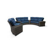 Grey Kampala 7 Piece Lifeguard Lapis Indigo Curved Sectional Group - The Great Escape