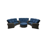 Grey Kampala 8 Piece Lifeguard Lapis Indigo Curved Sectional Chat Group - The Great Escape