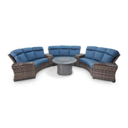 Grey Kampala 8 Piece Curved Sectional Firepit Group - The Great Escape