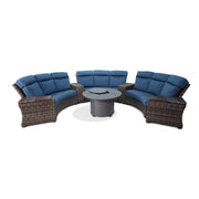 Grey Kampala 8 Piece Curved Sectional Firepit Group - The Great Escape