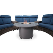 Grey Kampala 8 Piece Curved Sectional Firepit Group - The Great Escape