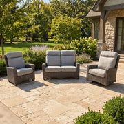 Grey Kampala 3 Piece Makar Oyster Loveseat Group - The Great Escape