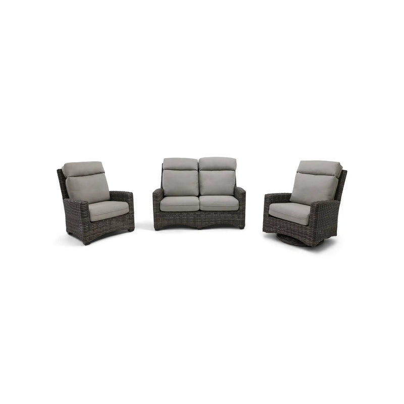 Grey Kampala 3 Piece Makar Oyster Loveseat Group - The Great Escape