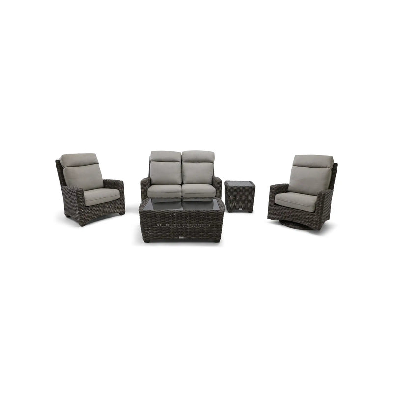 Grey Kampala 5 Piece Loveseat Chat Group - Makar Oyster - The Great Escape