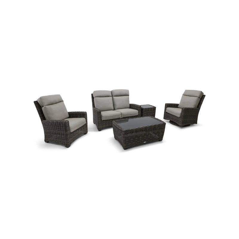 Grey Kampala 5 Piece Loveseat Chat Group - Makar Oyster - The Great Escape