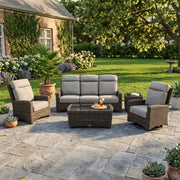 Grey Kampala 5 Piece Makar Oyster Sofa Chat Group - The Great Escape