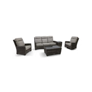 Grey Kampala 5 Piece Sofa Chat Group - Makar Oyster - The Great Escape