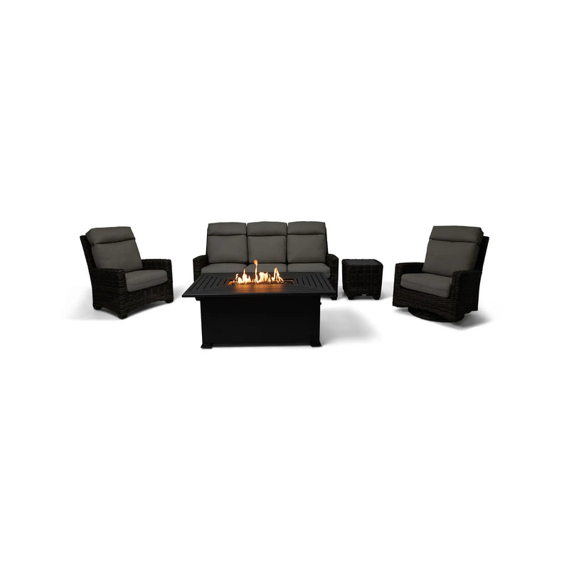 Grey Kampala 5 Piece Sofa Firepit/Chat Group - Makar Oyster - The Great Escape