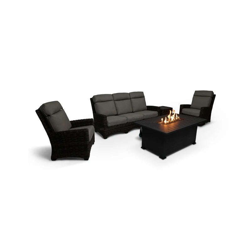 Grey Kampala 5 Piece Sofa Firepit/Chat Group - Makar Oyster - The Great Escape