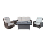 Kampala Grey 5 Piece Sofa Firepit Group - The Great Escape