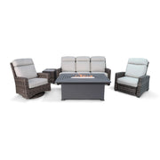 Kampala Grey 5 Piece Sofa Firepit Group - The Great Escape