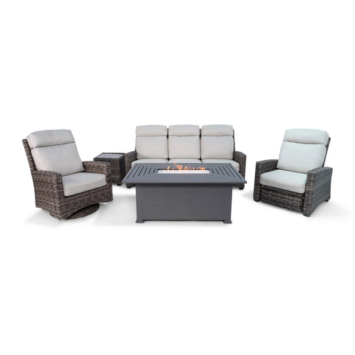 Kampala Grey 5 Piece Sofa Firepit Group - The Great Escape