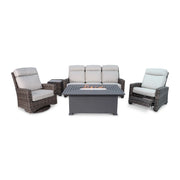 Kampala Grey 5 Piece Sofa Firepit Group - The Great Escape