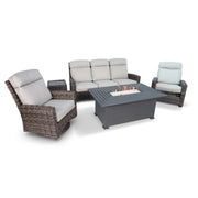 Kampala Grey 5 Piece Sofa Firepit Group - The Great Escape