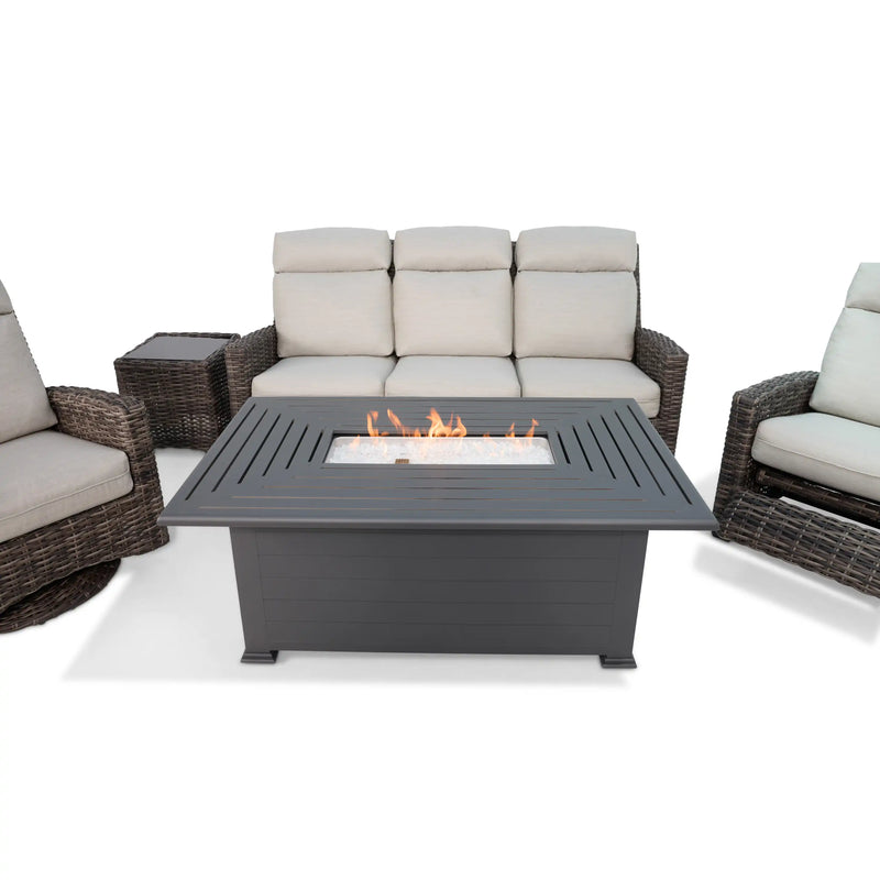 Kampala Grey 5 Piece Sofa Firepit Group - The Great Escape